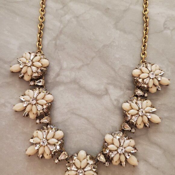 💕 J.Crew Rhinestone Crystal Cluster Stacked Statement Wedding Bridal Necklace - Picture 4 of 16